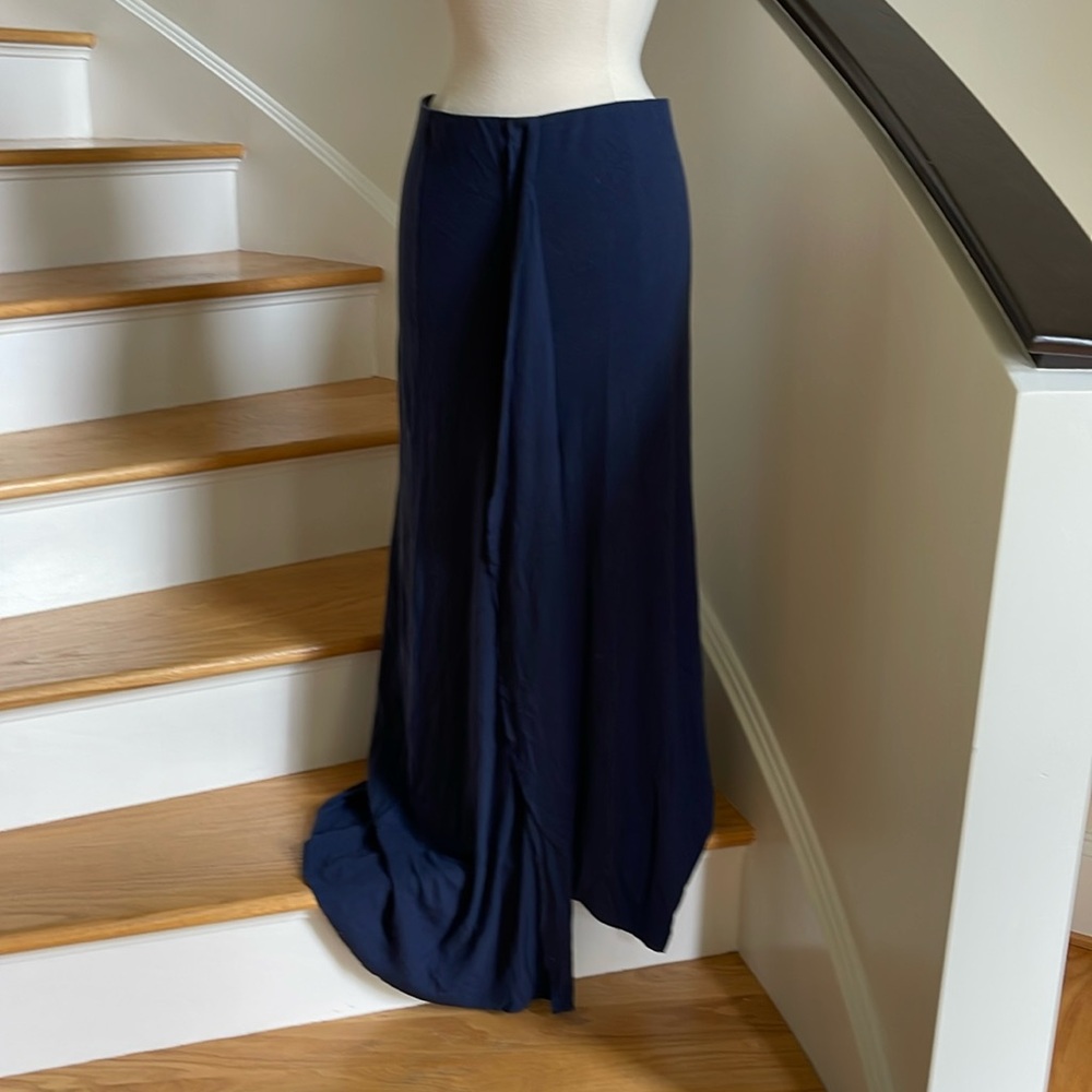 Elegant Navy Blue Maxi Skirt, like new